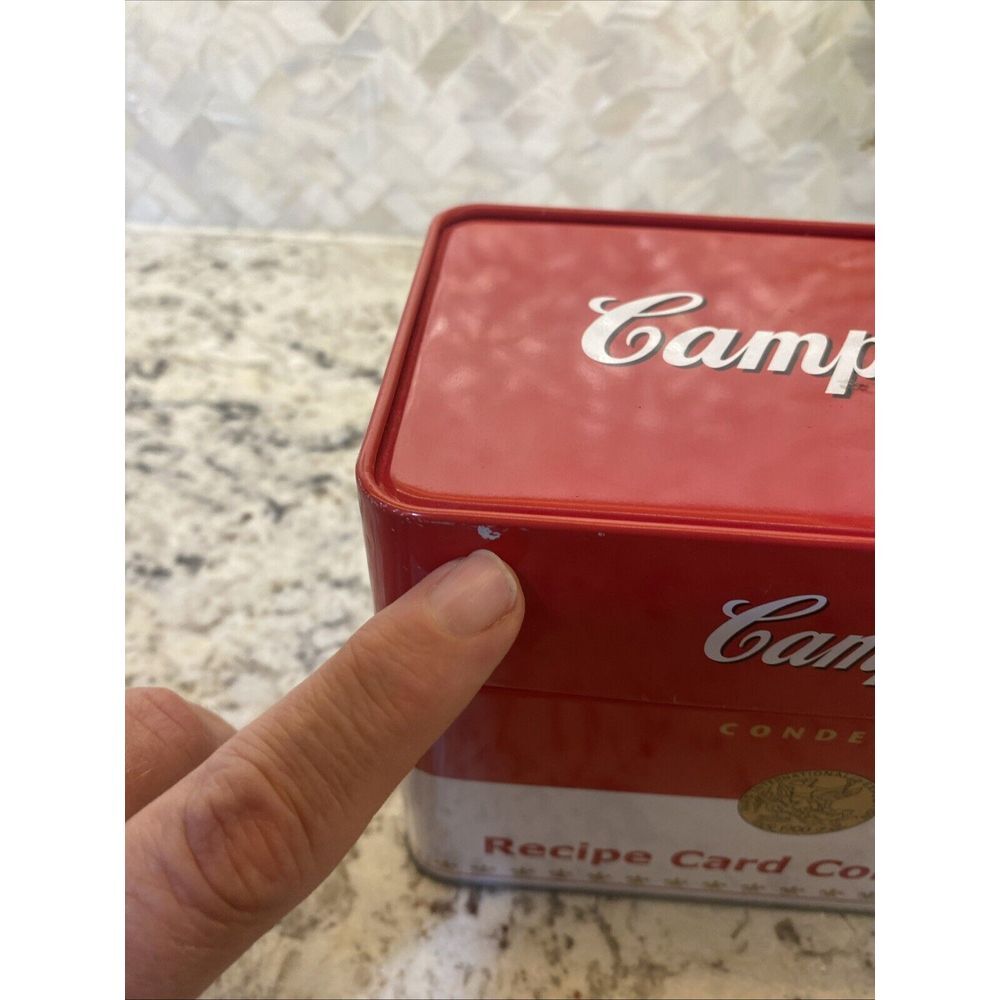 CAMPBELL'S TIN RECIPE CARD BOX w Cards - Picture 11 of 13